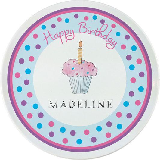 Birthday Cupcake Kids Plate - Kelly Hughes Designs