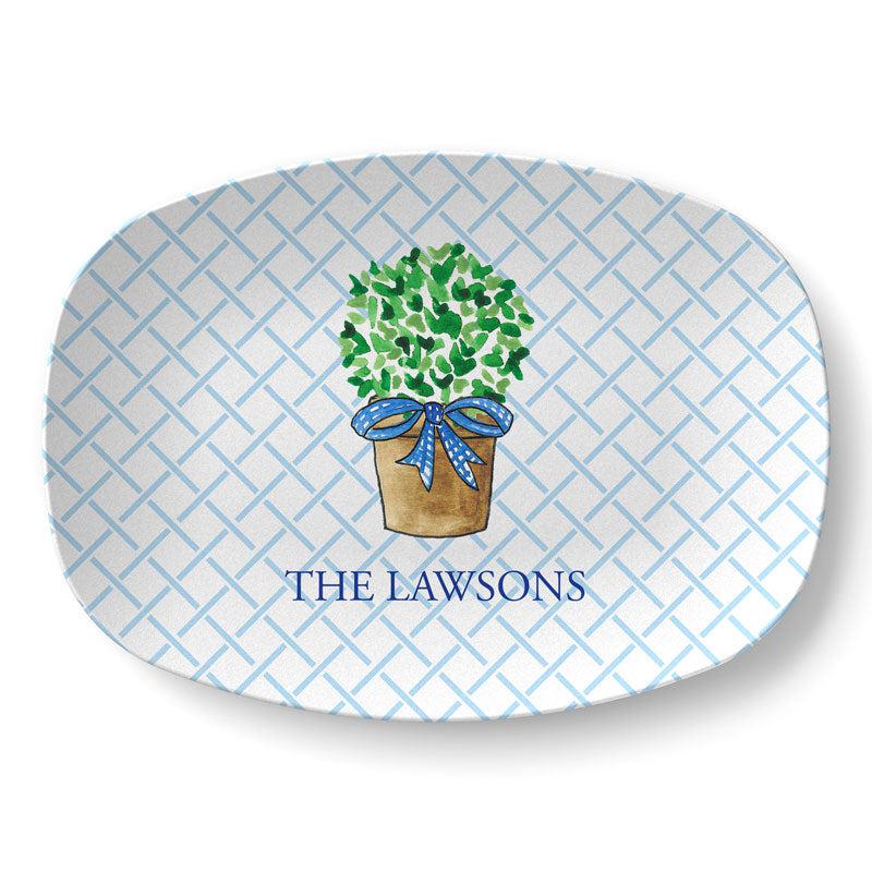 Blue Ribbon Topiary Platter - Kelly Hughes Designs