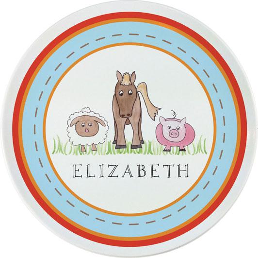 Down on the Farm Kids Plate - Kelly Hughes Designs
