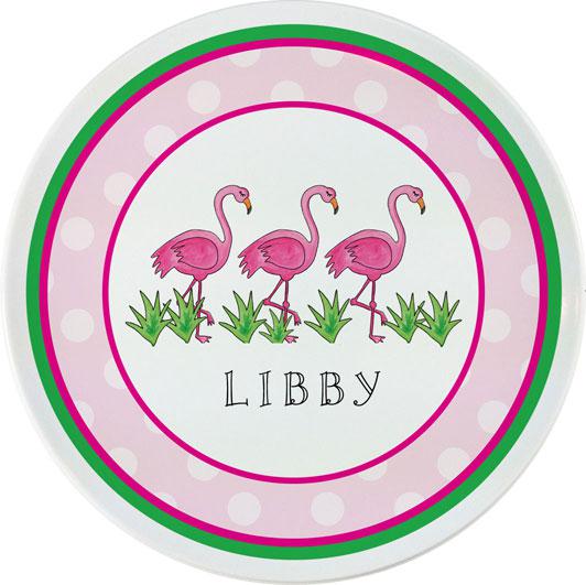 Flamingo Fun Kids Plate - Kelly Hughes Designs