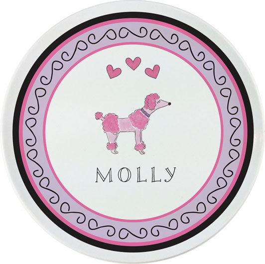 Poodles in Paris Kids Plate - Kelly Hughes Designs