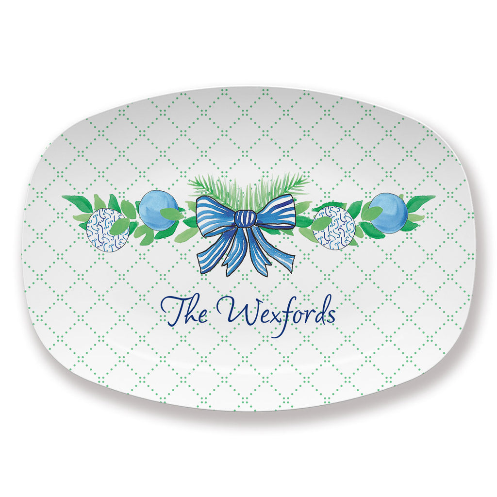 Blue Garland Platter
