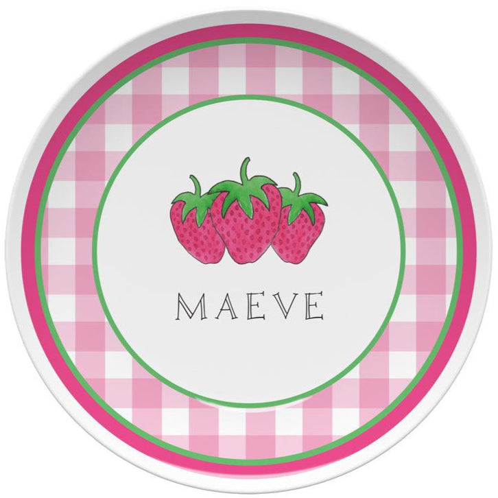 Strawberry Patch Kids Plate - Kelly Hughes Designs