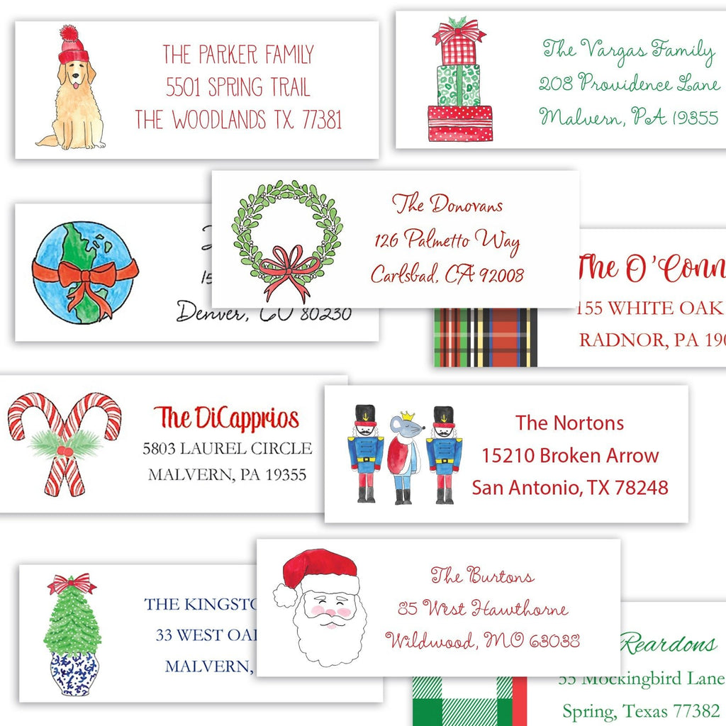 rolled address labels holly jolly holiday address labels - rolled