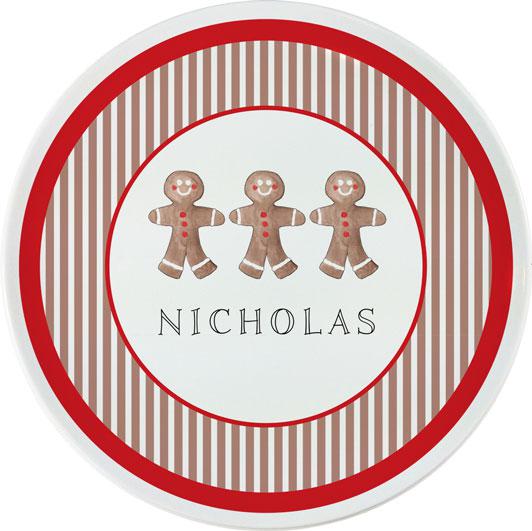 Gingerbread Kids Plate--Kelly Hughes Designs
