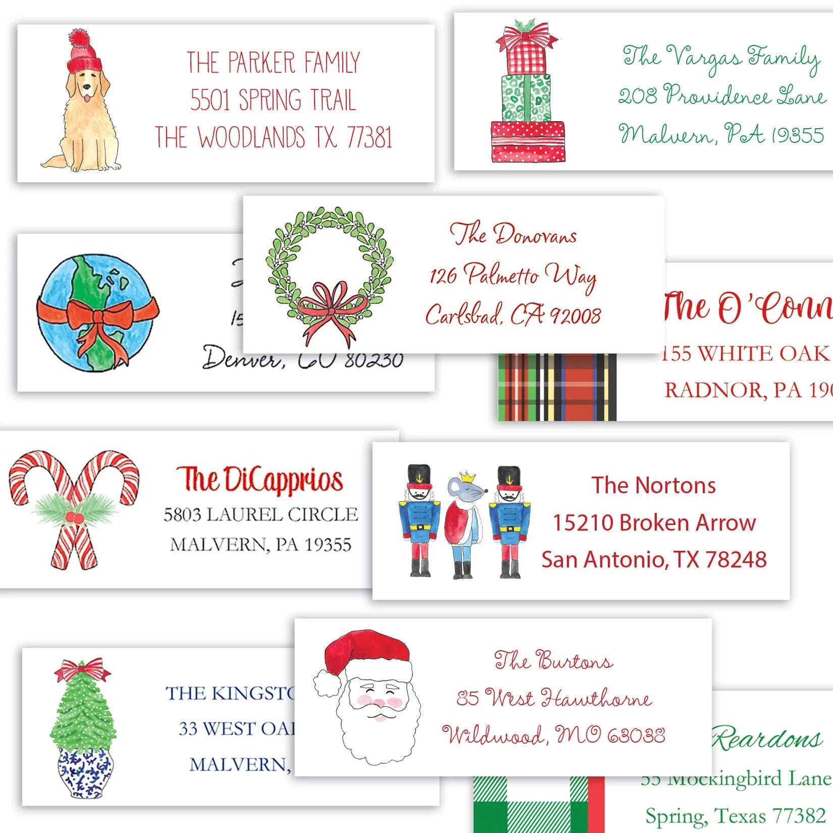 holiday address labels