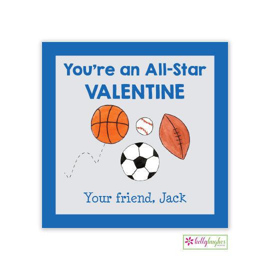 All Star Valentine Stickers - Kelly Hughes Designs