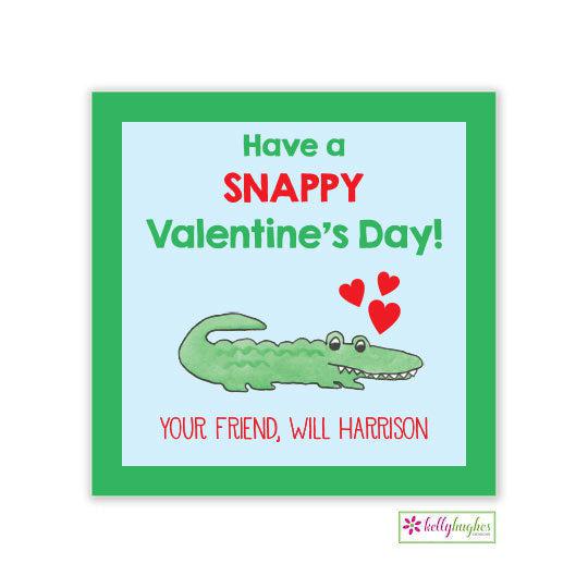 Alligator Valentine Stickers - Kelly Hughes Designs