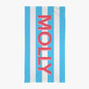 Aqua Stripes beach towel - Kelly Hughes Designs