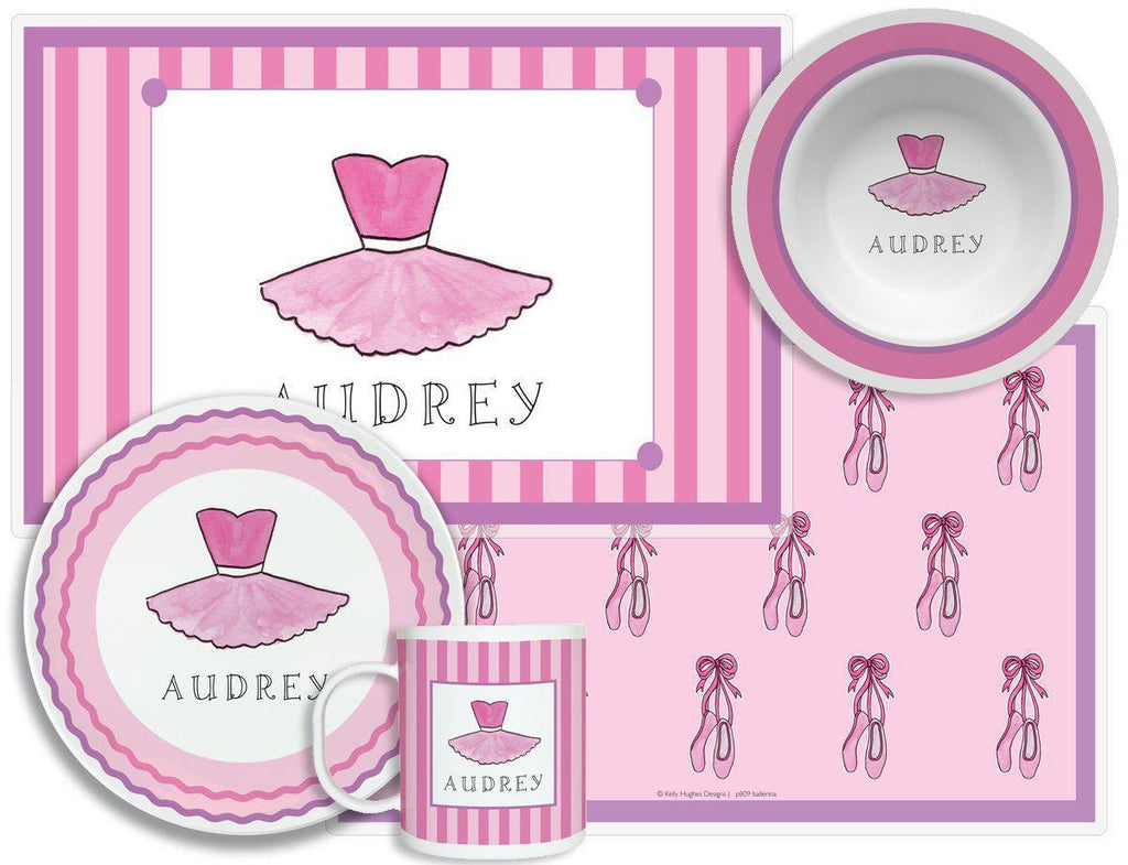 Ballerina Girl Kids Dinnerware - Kelly Hughes Designs
