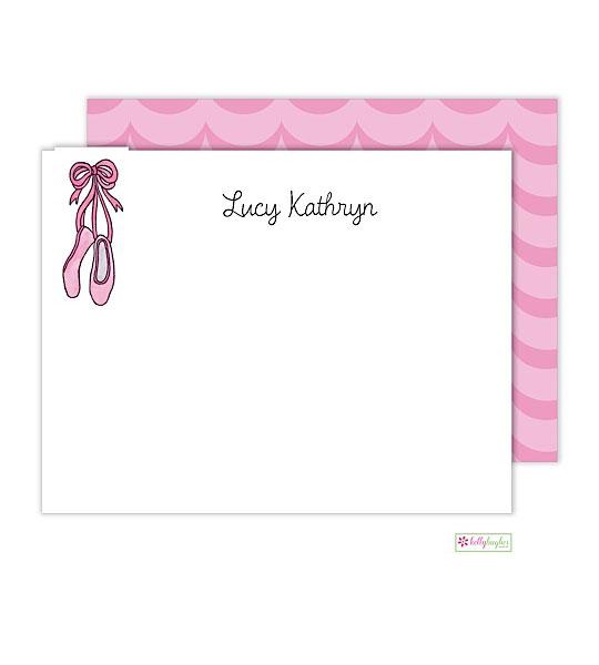 Ballerina Girl Kids Flat Note Cards - Kelly Hughes Designs