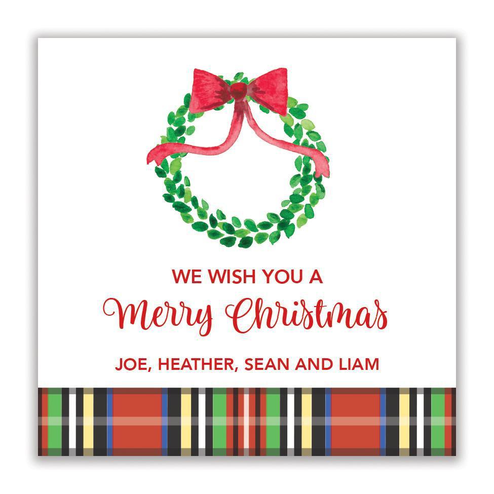 Best Holiday Plaid gift sticker - Kelly Hughes Designs