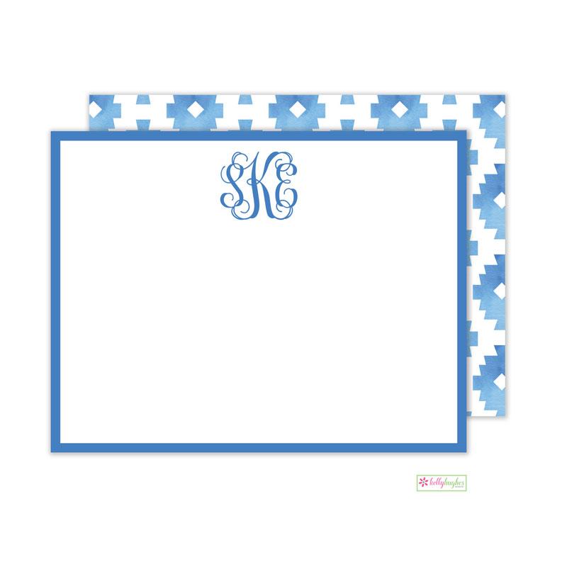 Blue Aztec Flat Note Cards - Kelly Hughes Designs