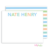 Blue Block Letters Flat Note Cards - Kelly Hughes Designs