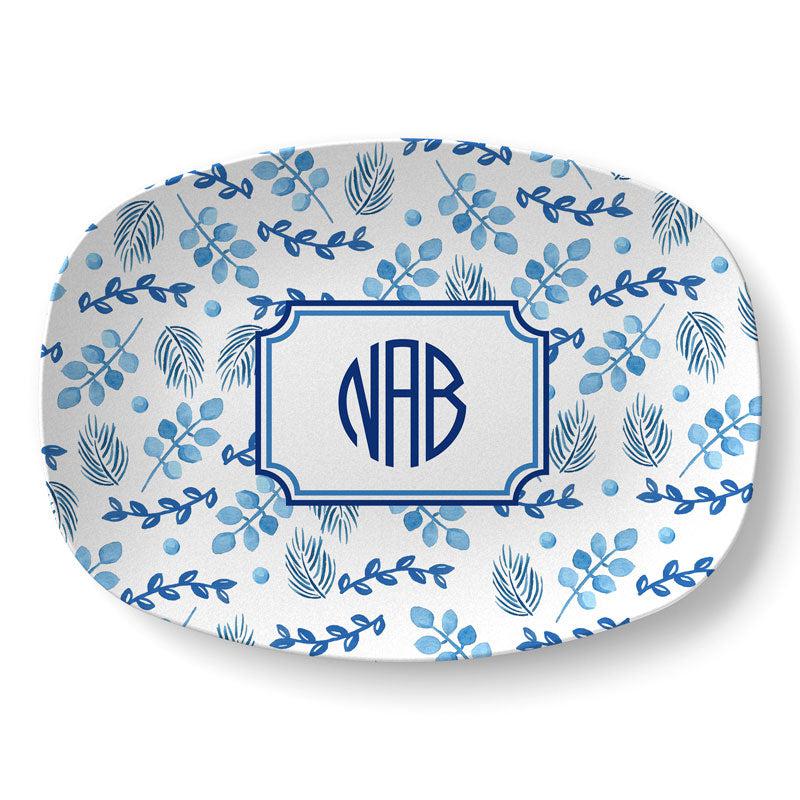 Blue Botanical Platter - Kelly Hughes Designs