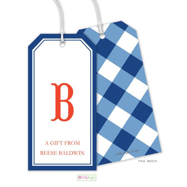 Blue Check Gift Tags - Kelly Hughes Designs