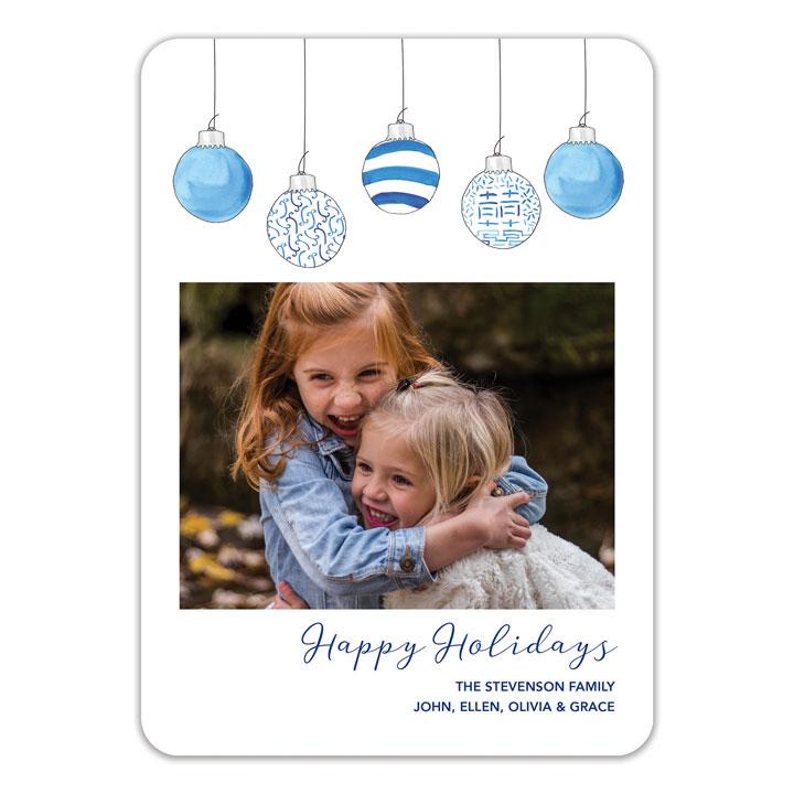 Blue Christmas holiday card - Kelly Hughes Designs