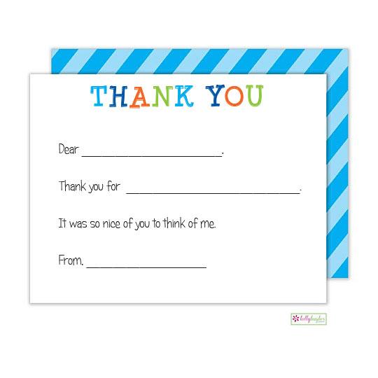 Blue fill-in thank you - Kelly Hughes Designs