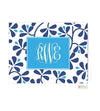 Blue Floral Monogrammed Folded Note Cards - Kelly Hughes Designs