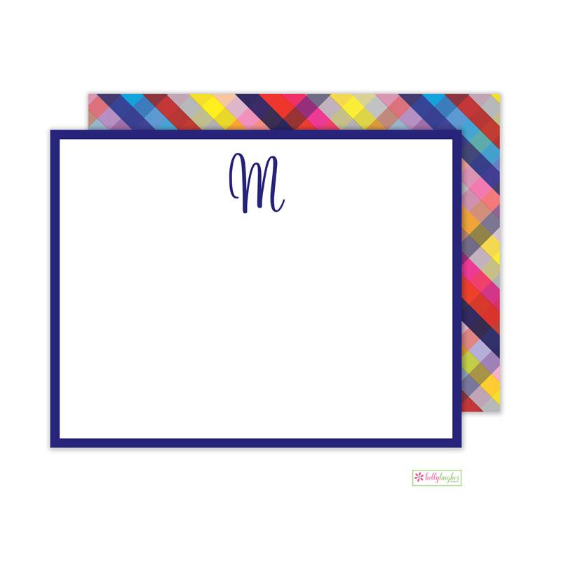 Bright Gingham Flat Note Cards - Kelly Hughes Designs