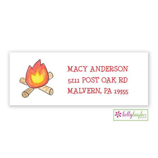 Campfire address label - Kelly Hughes Designs