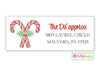 Candy Cane Stripes address label - Kelly Hughes Designs