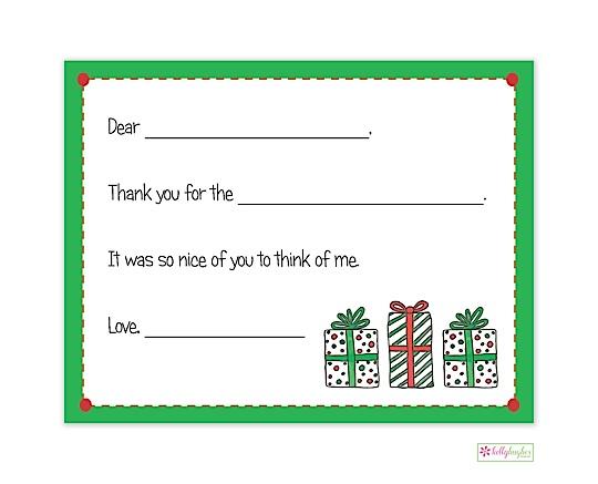 Christmas fill-in thank you - Kelly Hughes Designs