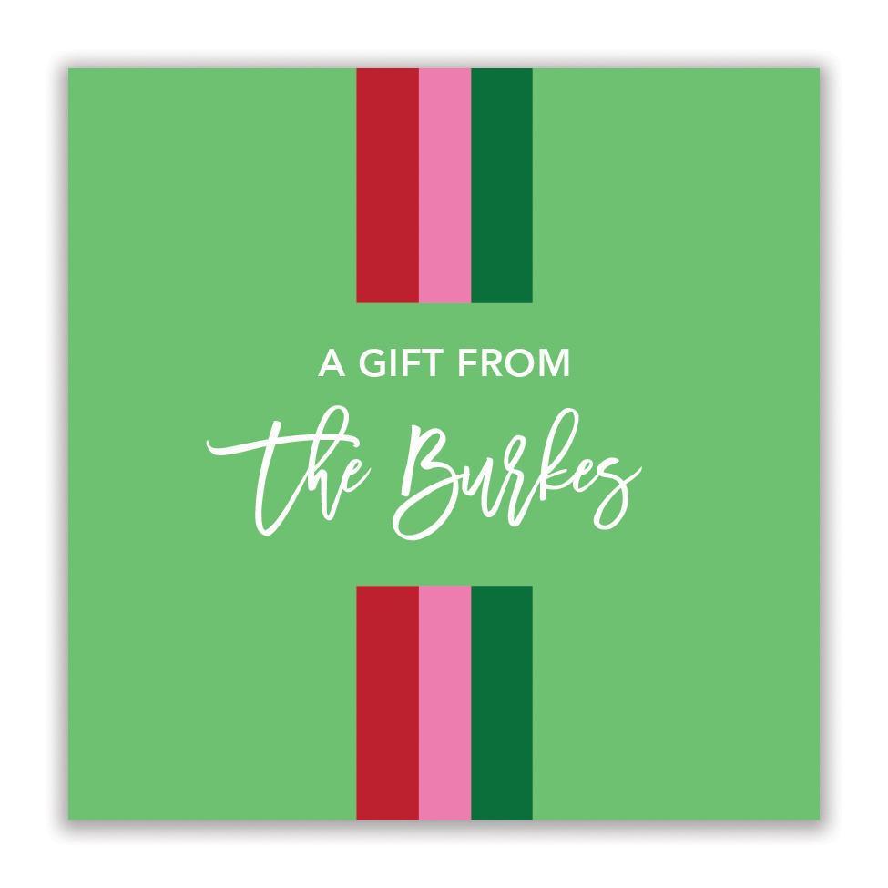 Christmas Stripe gift sticker - Kelly Hughes Designs