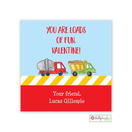 Construction Valentine Stickers - Kelly Hughes Designs