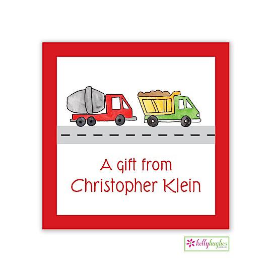 Construction Zone Kids Gift Stickers - Kelly Hughes Designs