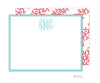 Coral Stripe Flat Note Cards - Kelly Hughes Designs