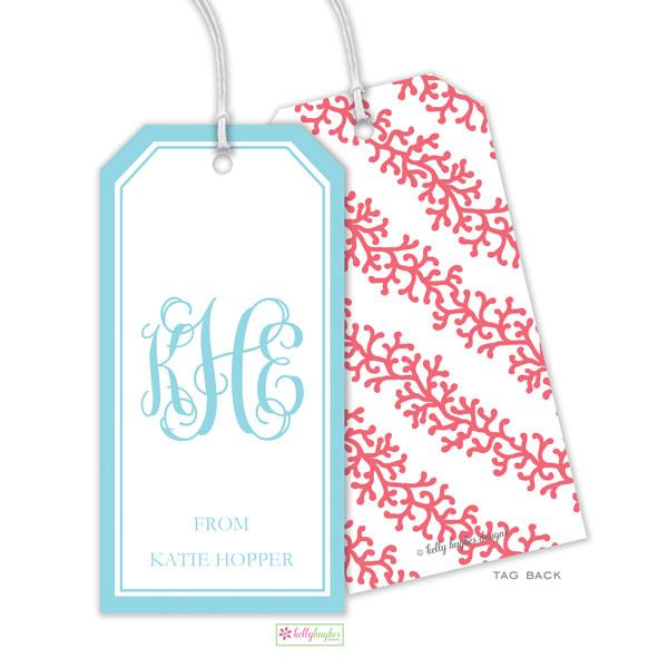 Coral Stripe Gift Tags - Kelly Hughes Designs