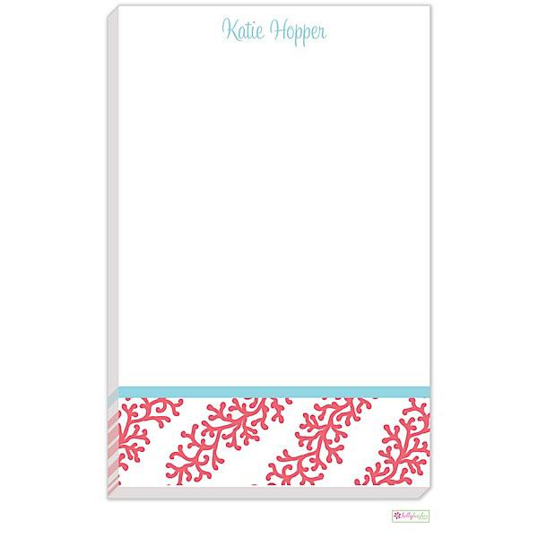 Coral Stripes Notepad - Kelly Hughes Designs