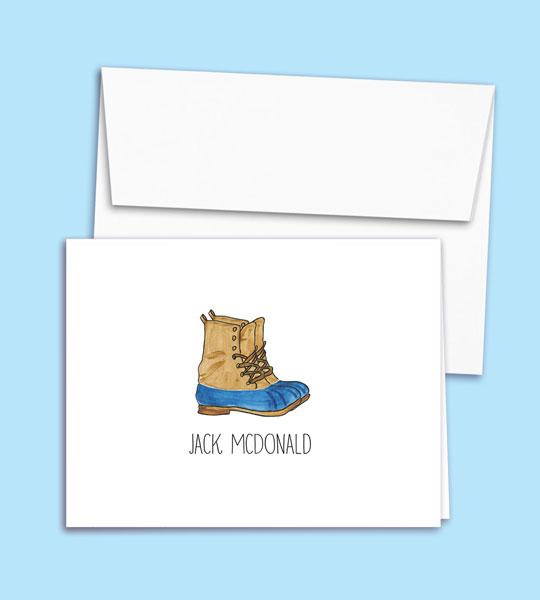 Duck Boots Folded Note Cards - Kelly Hughes Designs