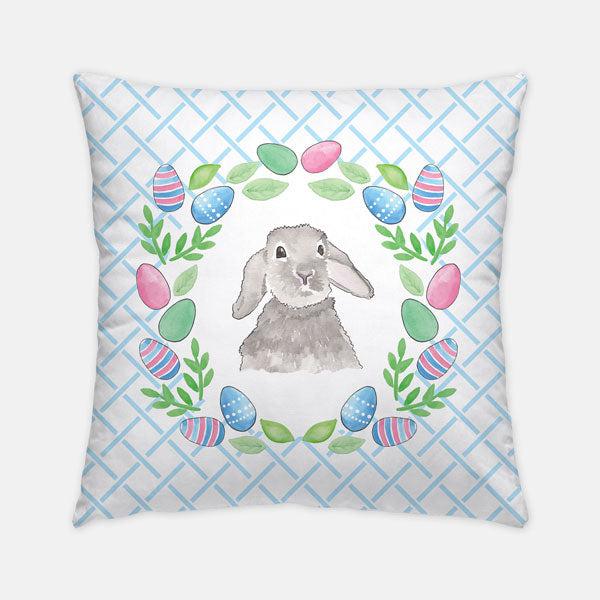 Easter Crest Blue pillow - Kelly Hughes Designs