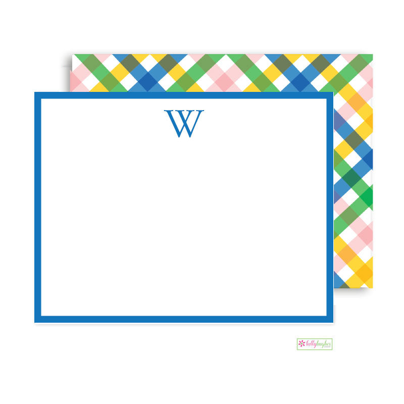 Bright Plaid Flat Note Cards