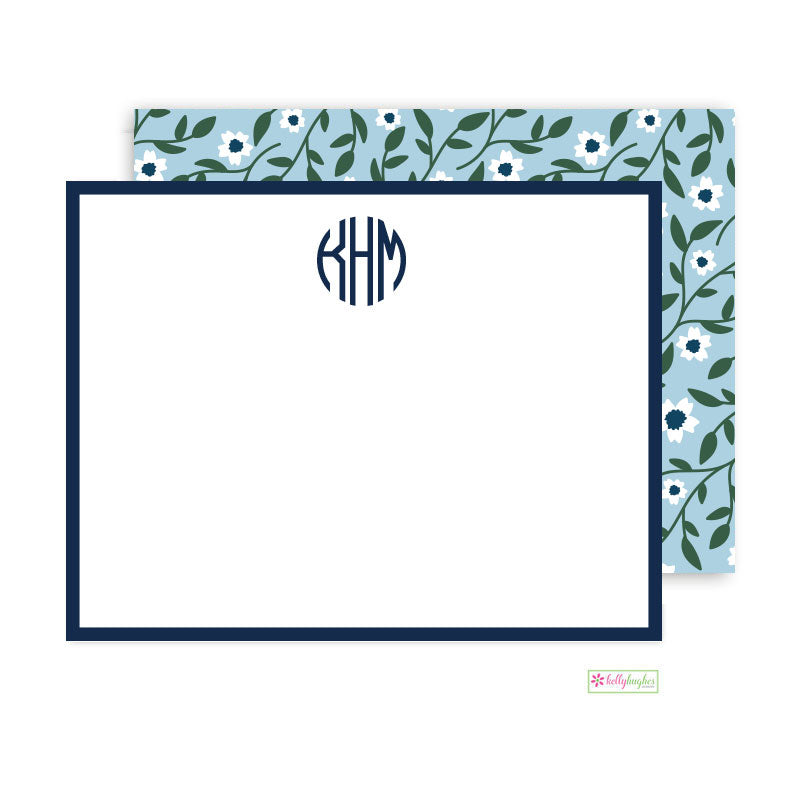 Blue Daisies Flat Note Cards