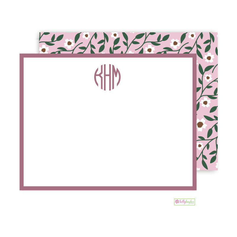 Dusty Pink Daisies Flat Note Cards
