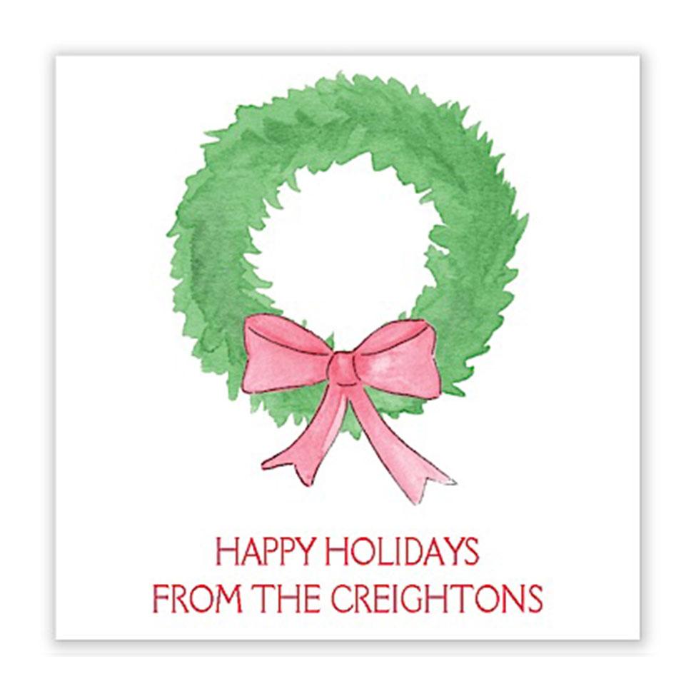 Fir Wreath gift sticker - Kelly Hughes Designs