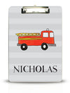 Firetruck Kids Clipboard - Kelly Hughes Designs