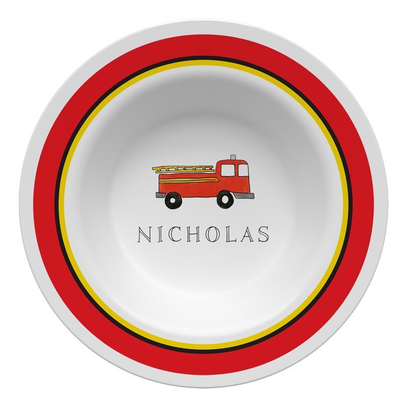 Firetruck Kids Dinnerware - Kelly Hughes Designs
