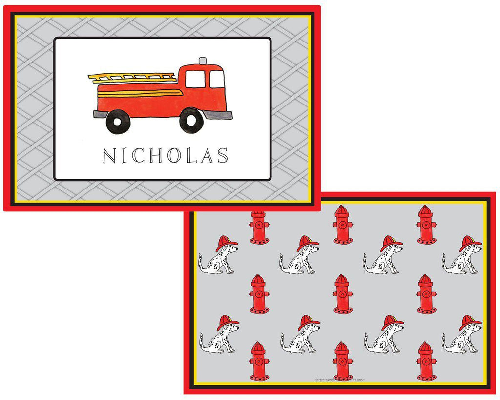 Firetruck placemat - Kelly Hughes Designs