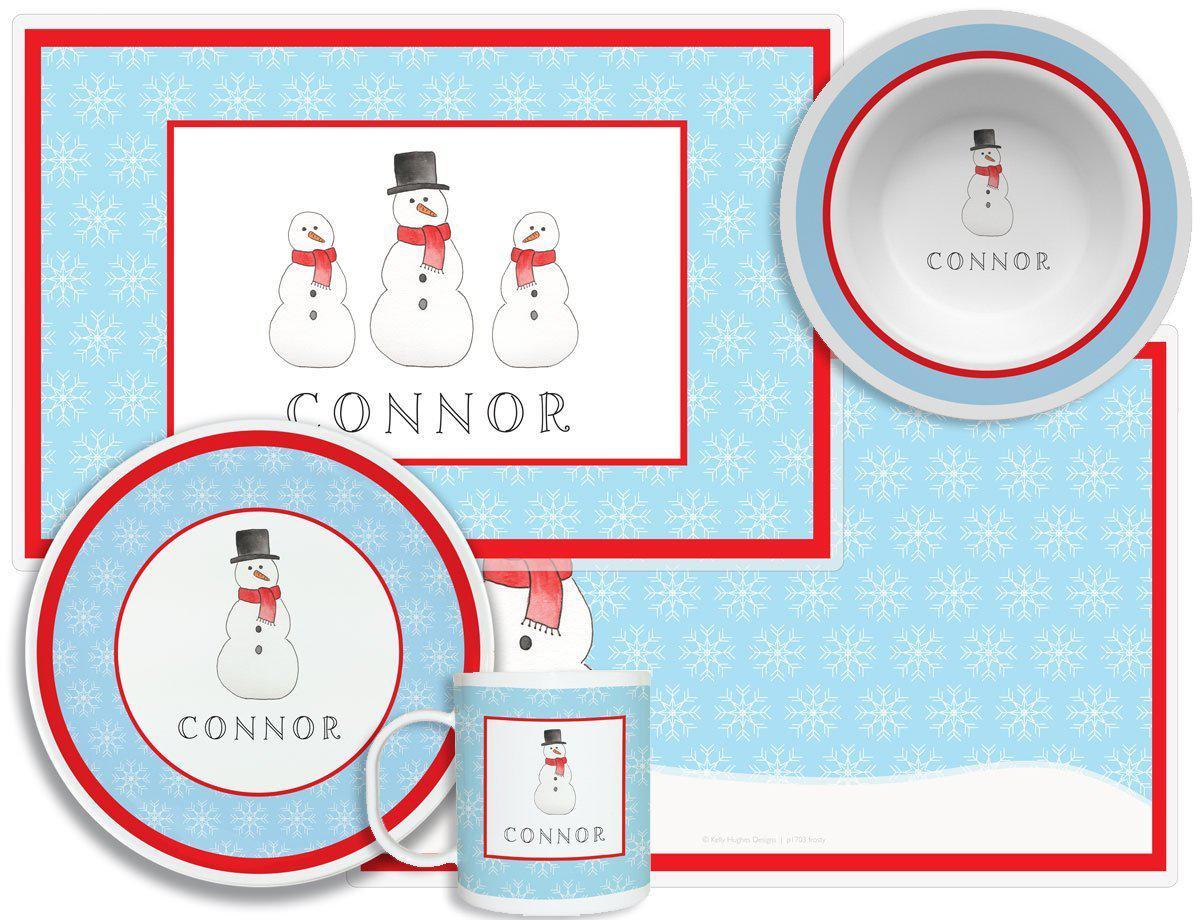 Frosty Man Kids Dinnerware - Kelly Hughes Designs