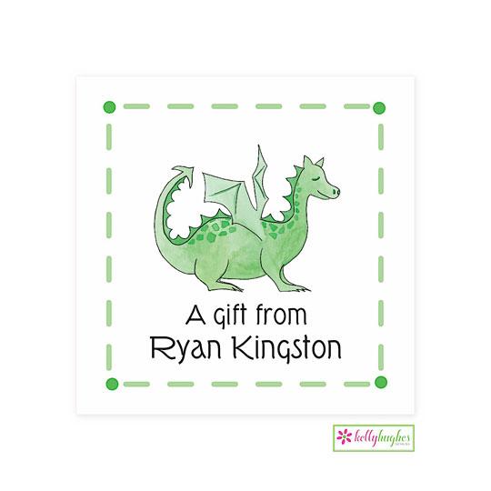 Green Dragon Kids Calling Card - Kelly Hughes Designs