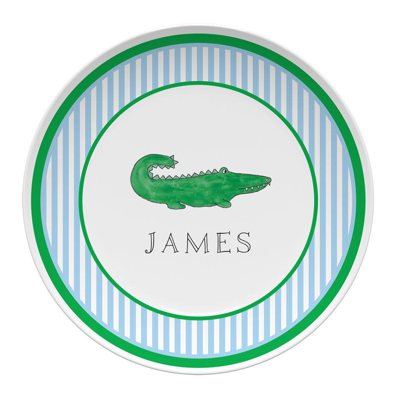 Green Gator Kids Plate - Kelly Hughes Designs