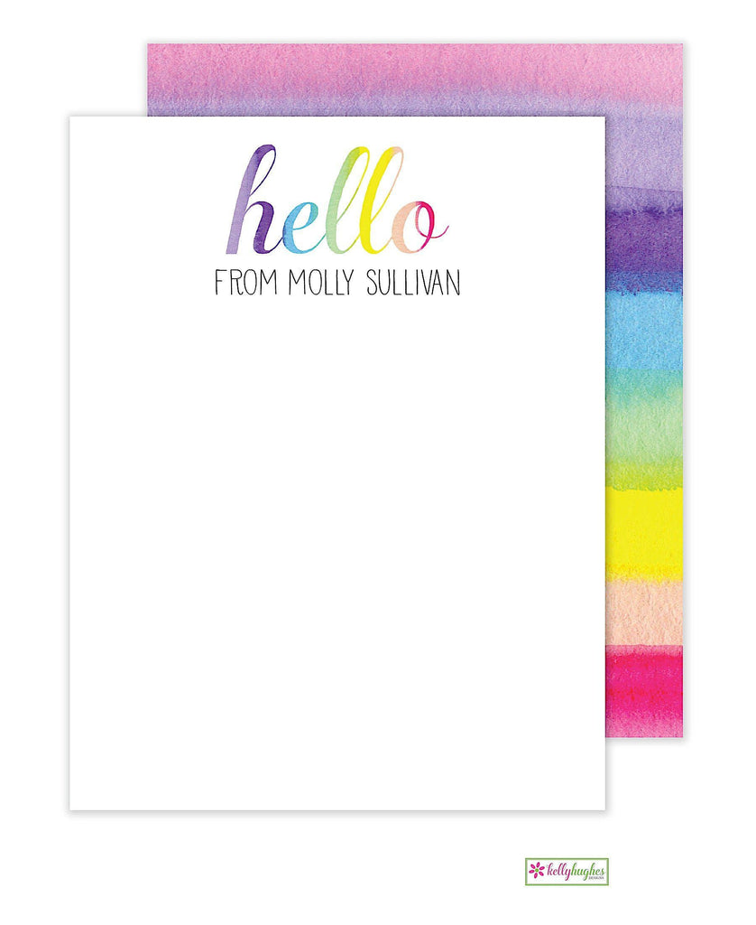 Hello Rainbow Kids Flat Note Cards - Kelly Hughes Designs