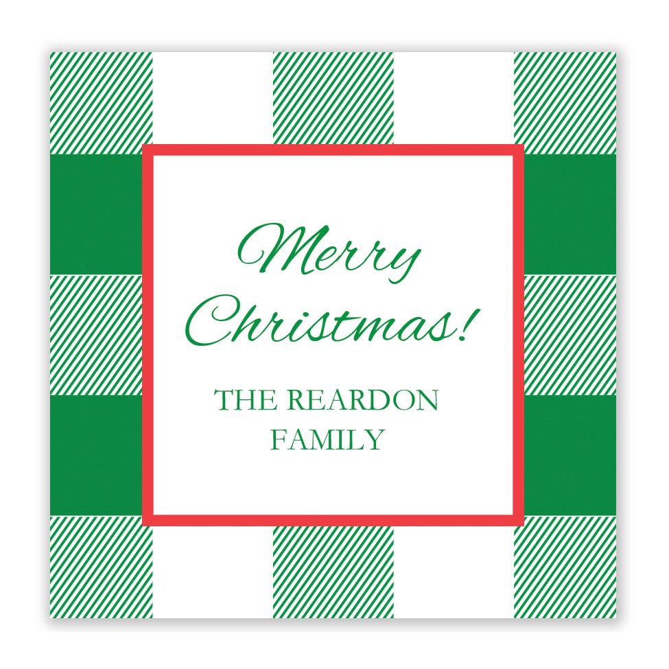 Holiday Check gift sticker - Kelly Hughes Designs