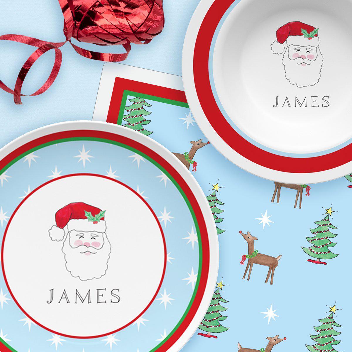 Jolly St. Nick Kids Dinnerware - Kelly Hughes Designs