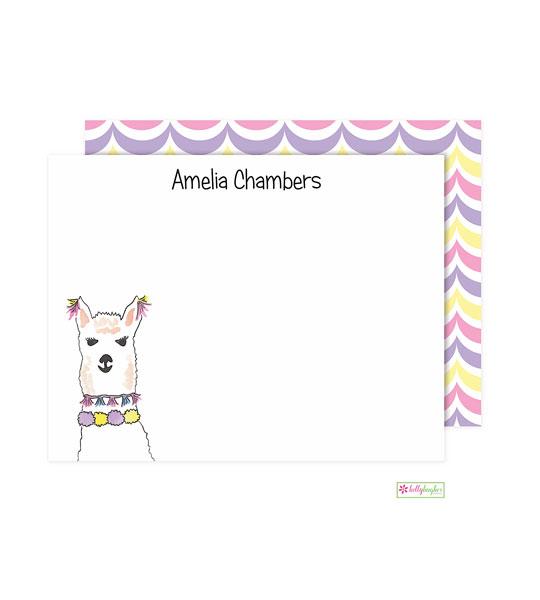 Llama Love Kids Flat Note Cards - Kelly Hughes Designs