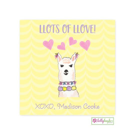 Llama Valentine Stickers - Kelly Hughes Designs
